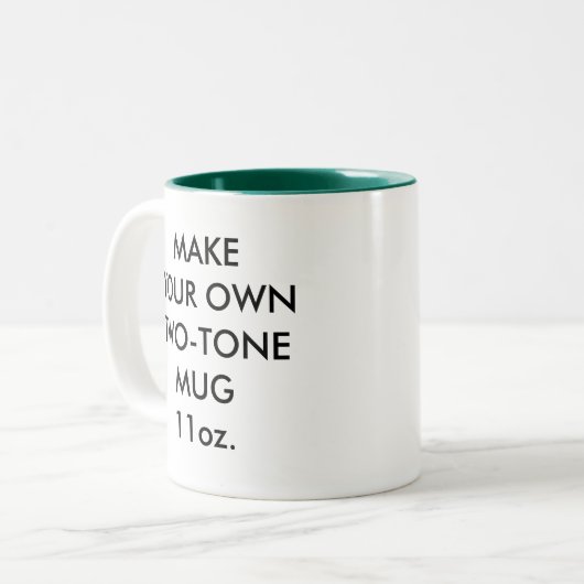 Custom Personalisiert 11oz Hunter Green Zwei-Tone- Zweifarbige Tasse (Vorderseite Links)