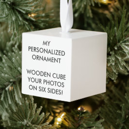 Custom Personalisiert 2" HOLZ FOTO CUBE ORNANANAME Würfelornament