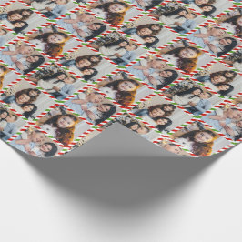 Custom Personalisiert 4 Fotos Collage Christmas Geschenkpapier