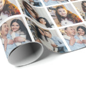 Custom Personalisiert 4 Fotos Collage Christmas Geschenkpapier (Rolleneckpunkt)
