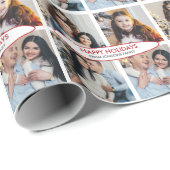 Custom Personalisiert 4 Fotos Collage Christmas Geschenkpapier (Rolleneckpunkt)