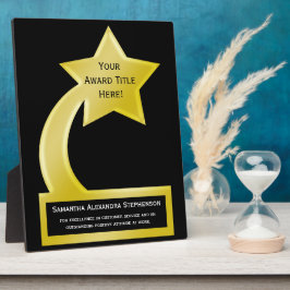 Custom Personalisiert Award Plaque, Gold Star Fotoplatte