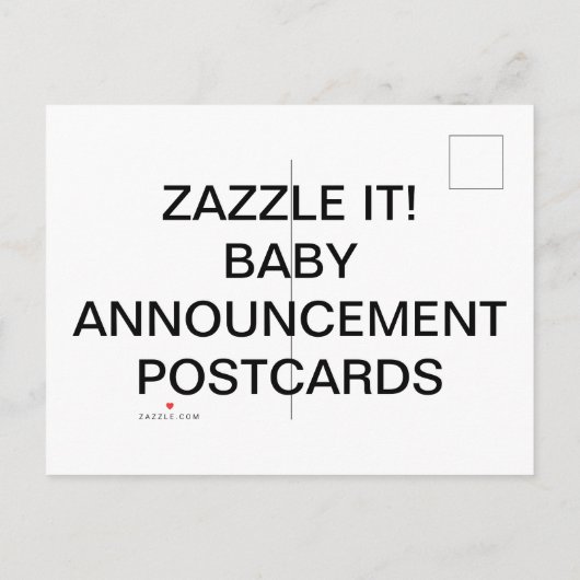 Custom Personalisiert Baby Announctions Postkarten (Rückseite)