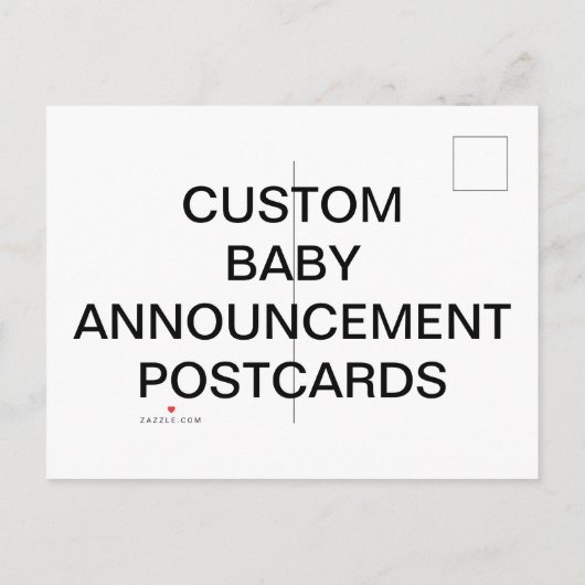 Custom Personalisiert Baby Announctions Postkarten (Rückseite)