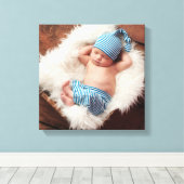 Custom Personalisiert Baby Foto Leinwand Print (Insitu (Holzboden))