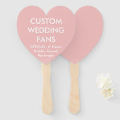 Custom Personalisiert BABY PINK HEART WEDING FANS Fächer (Vorne und Hinten)
