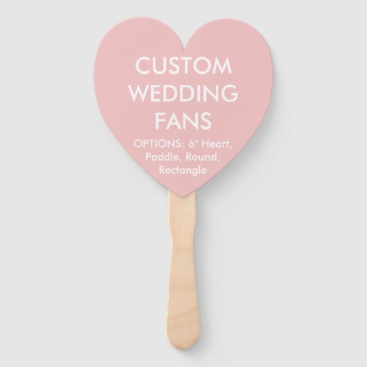 Custom Personalisiert BABY PINK HEART WEDING FANS Fächer (Vorderseite)
