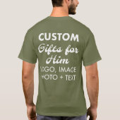 Custom personalisiert Back Men Army Green T - Shir T-Shirt (Rückseite)