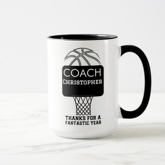 Custom Personalisiert Basketball Coach Geschenke Tasse (Rechts)