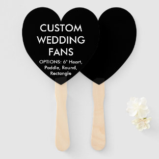 Custom Personalisiert BLACK HEART WEDING FANS Fächer