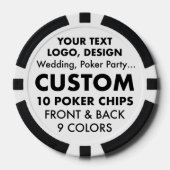 Custom personalisiert BLACK Poker Casino Chips (10 (Vorderseite)