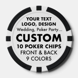 Custom personalisiert BLACK Poker Casino Chips (10