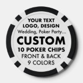 Custom personalisiert BLACK Poker Casino Chips (10 (Rückseite)