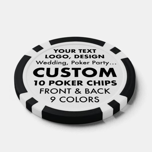 Custom personalisiert BLACK Poker Casino Chips (10 (Einzeln)