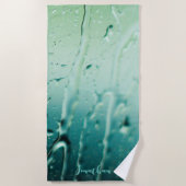 Custom Personalisiert Blue Raindrops Bachelorette Strandtuch (Vorderseite)