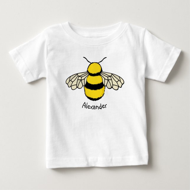 Custom Personalisiert Bumblebee Honey Bee Bug Baby T-shirt (Vorderseite)