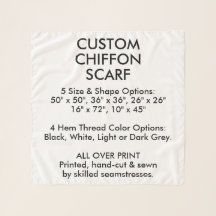 Custom Personalisiert CHIFFON SCARF - SMALL 26"x26