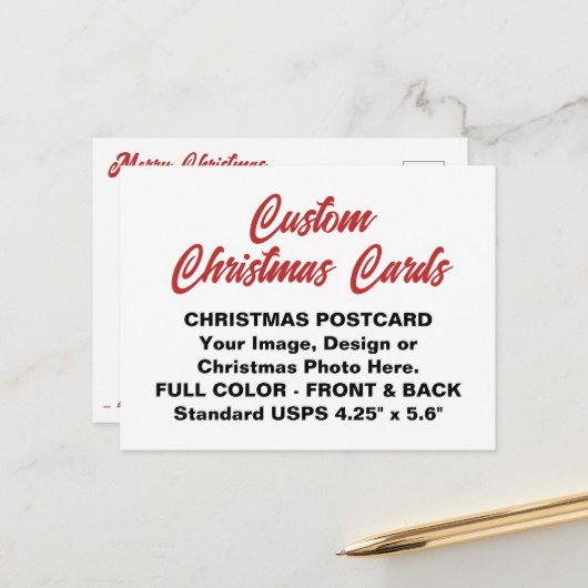 Custom Personalisiert CHRISTMAS CARD POSTCARD Postkarte (Vorderseite/Rückseite Beispiel)