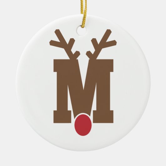 Custom Personalisiert Christmas Ornament Letter "M (Vorne)