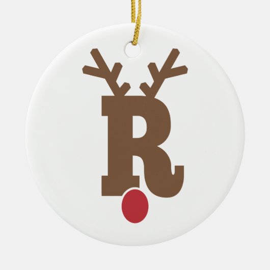 Custom Personalisiert Christmas Ornament Letter "R (Vorne)