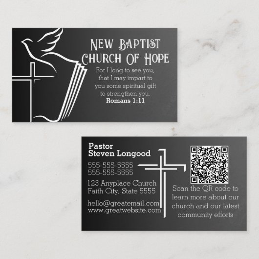 Custom Personalisiert Church Business Card Visitenkarte (Vorne/Hinten)