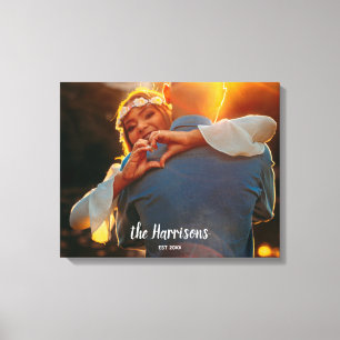 Custom Personalisiert Couple's Foto Neu verheirate Leinwanddruck