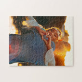 Custom Personalisiert Couple's Foto Neu verheirate Puzzle (Horizontal)