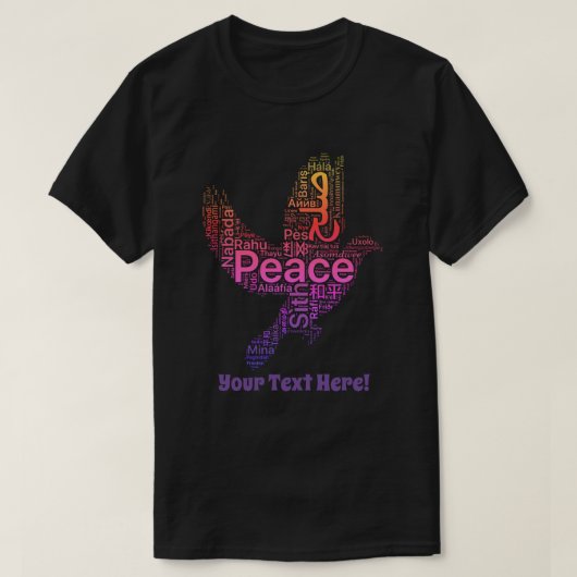 Custom Personalisiert Design Peace T - Shirt (Design vorne)