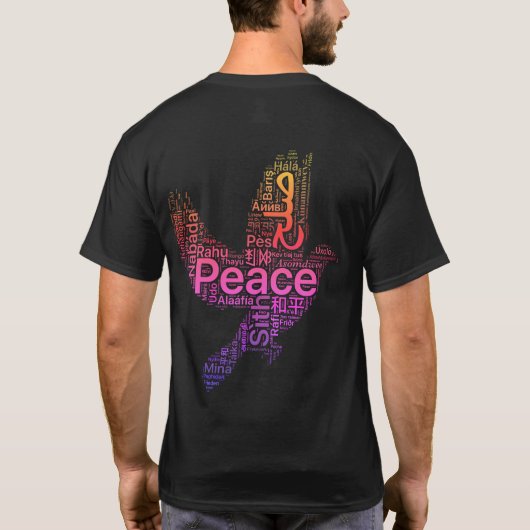 Custom Personalisiert Design Peace T - Shirt (Rückseite)
