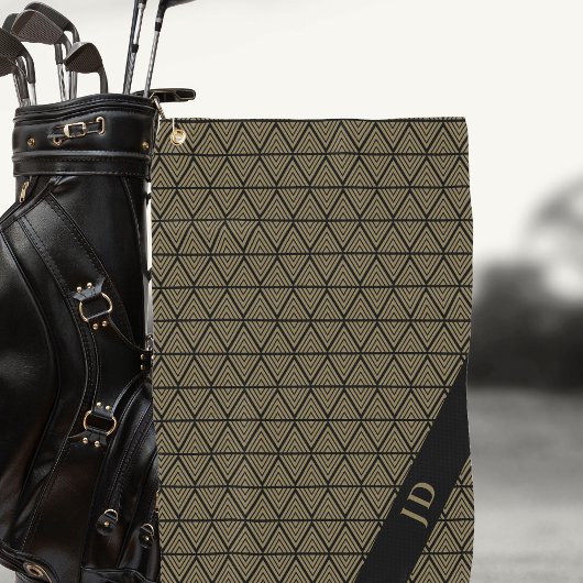 Custom Personalisiert Elegante Golfer Mit Monogram Golfhandtuch