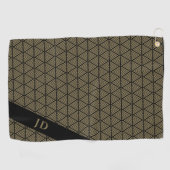 Custom Personalisiert Elegante Golfer Mit Monogram Golfhandtuch (Horizontal)