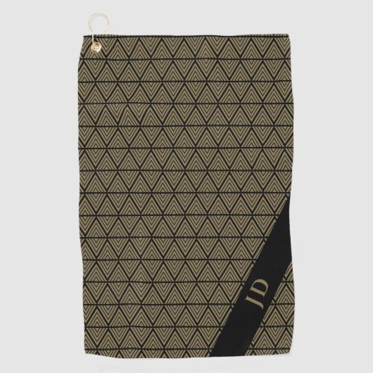 Custom Personalisiert Elegante Golfer Mit Monogram Golfhandtuch (Vorderseite)