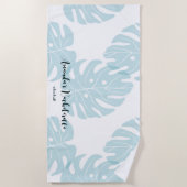 Custom Personalisiert Ficus Leaf Bachelorette Strandtuch (Vorderseite)
