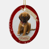 Custom Personalisiert First Christmas Dated Orname Keramik Ornament (Rechts)