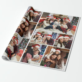 Custom Personalisiert Foto Collage Frohe Weihnacht Geschenkpapier