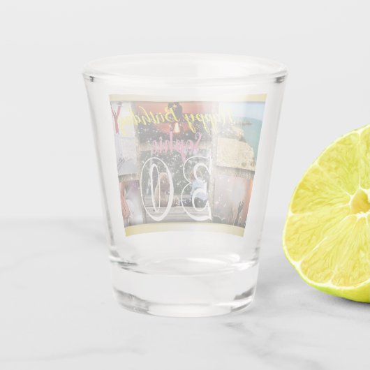 Custom Personalisiert Foto Collage Geburtstag Schnapsglas (Rückseite)