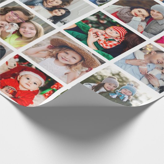 Custom Personalisiert Foto Collage Weihnachten Geschenkpapier (Ecke)