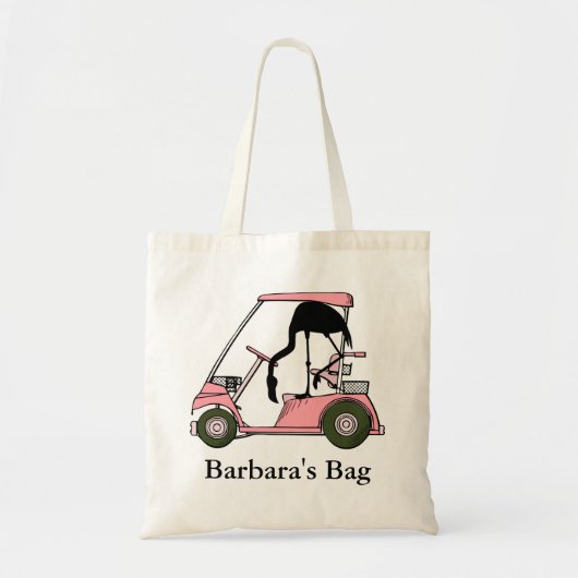 Custom Personalisiert Funny Golf Thema Flamingo Tragetasche (Vorne)