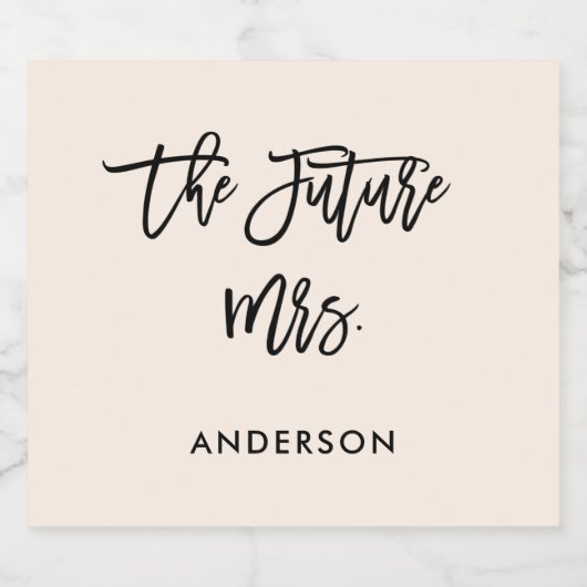 Custom Personalisiert Future Frau Verlobt Schaumweinetikett (Einzelnes Label)