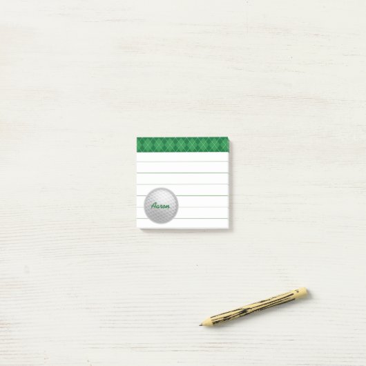 Custom Personalisiert Golf Post It Notes Geschenk Post-it Klebezettel (Auf Schreibtisch)