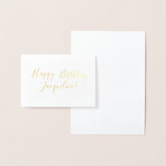 Custom / Personalisiert Happy Birthday Gold Foil Folienkarte