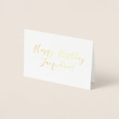 Custom / Personalisiert Happy Birthday Gold Foil Folienkarte (Vorderseite)