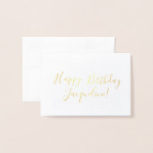 Custom / Personalisiert Happy Birthday Gold Foil Folienkarte (Vorderseite mit Umschlag)