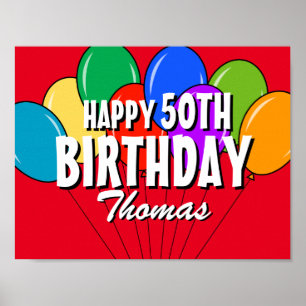 Custom personalisiert Happy Birthday Party Plakate