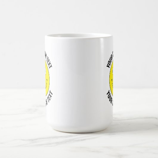 Custom Personalisiert Happy Face YELLOW, Blue Eyes Kaffeetasse (Mittel)