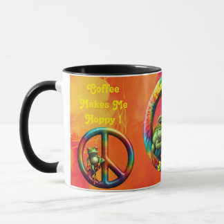 Custom Personalisiert Hippie Frog Peace Colorful F Tasse