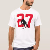 Custom Personalisiert Hockey Player Nummer Red T-Shirt (Vorderseite)
