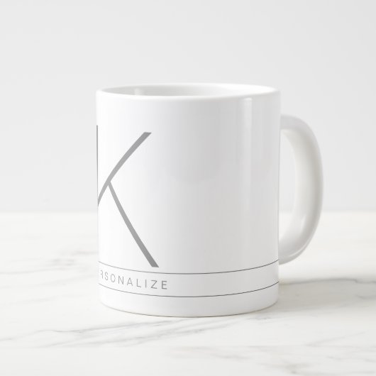 Custom Personalisiert Initial Big Riant Jumbo-Tasse (Vorderseite Rechts)