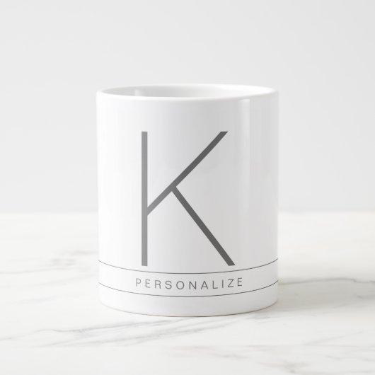 Custom Personalisiert Initial Big Riant Jumbo-Tasse (Vorderseite)