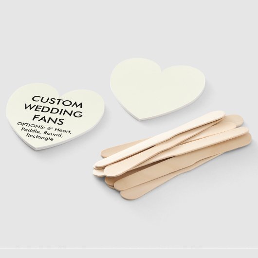 Custom Personalisiert IVORY HEART WEDING FANS Fächer (Non-assembled)